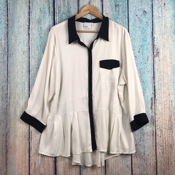 ASOS Curve Tops - ASOS Curve Peplum button down shirt